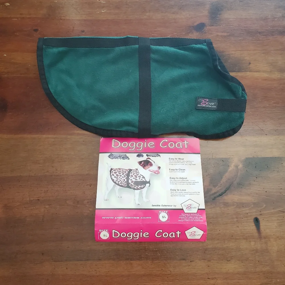 Pet-Sense Green Dog Coat Size Small Long
